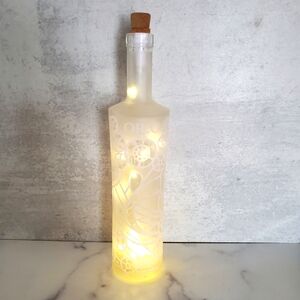 Bottle lamp made with French OR-G bottle and rechargeable fairy lights